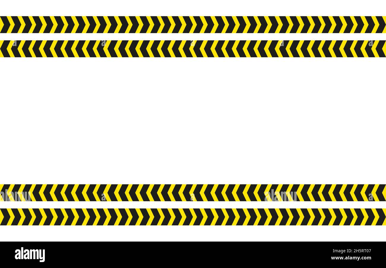 Danger background on yellow and black tape. Seamles vector illustration in flat Stock Vector