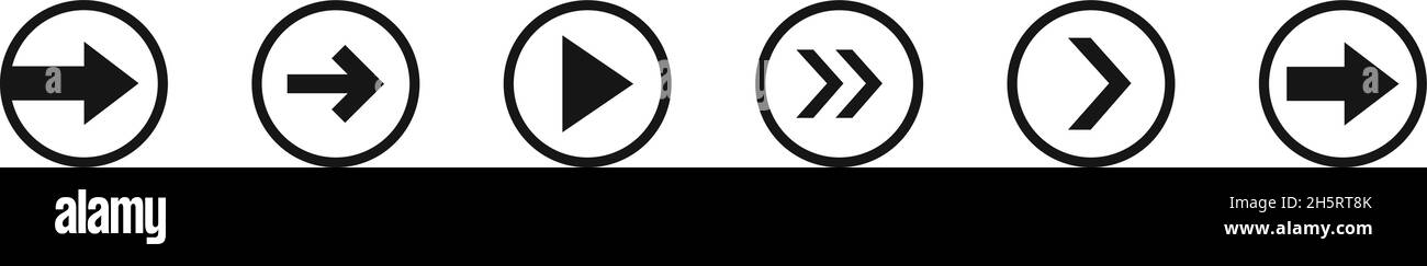 Abstract arrow in round for web background design, black isolated icon ...