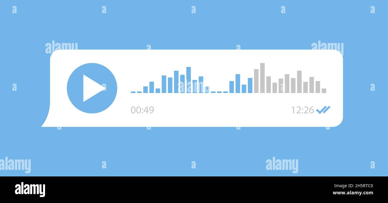 Voice message bubble icon in flat style. Vector illustration for app ...