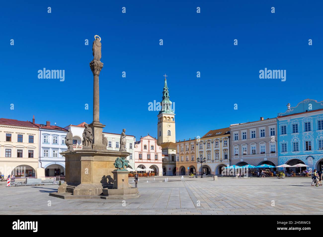 Masarykovo namesti, město Novy Jicin, Morava, Česká republika / Masaryk square, Novy Jicin town, Moravia, Czech republic Stock Photo