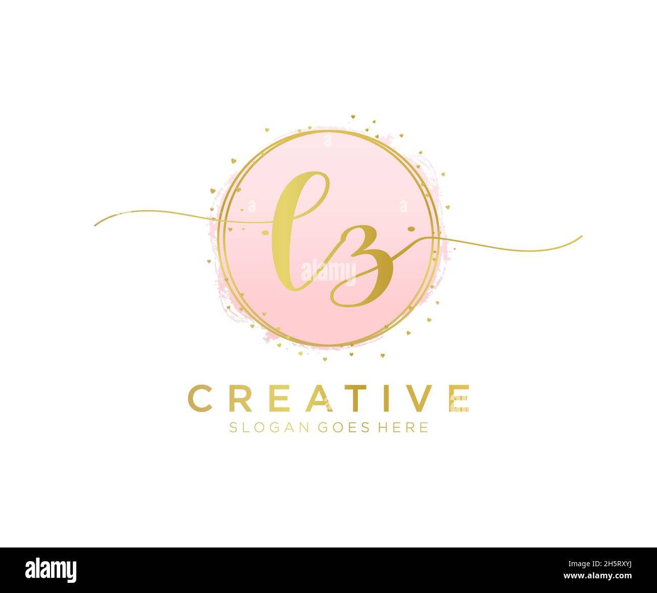 LZ feminine logo. Usable for Nature, Salon, Spa, Cosmetic and Beauty Logos. Flat Vector Logo Design Template Element. Stock Vector