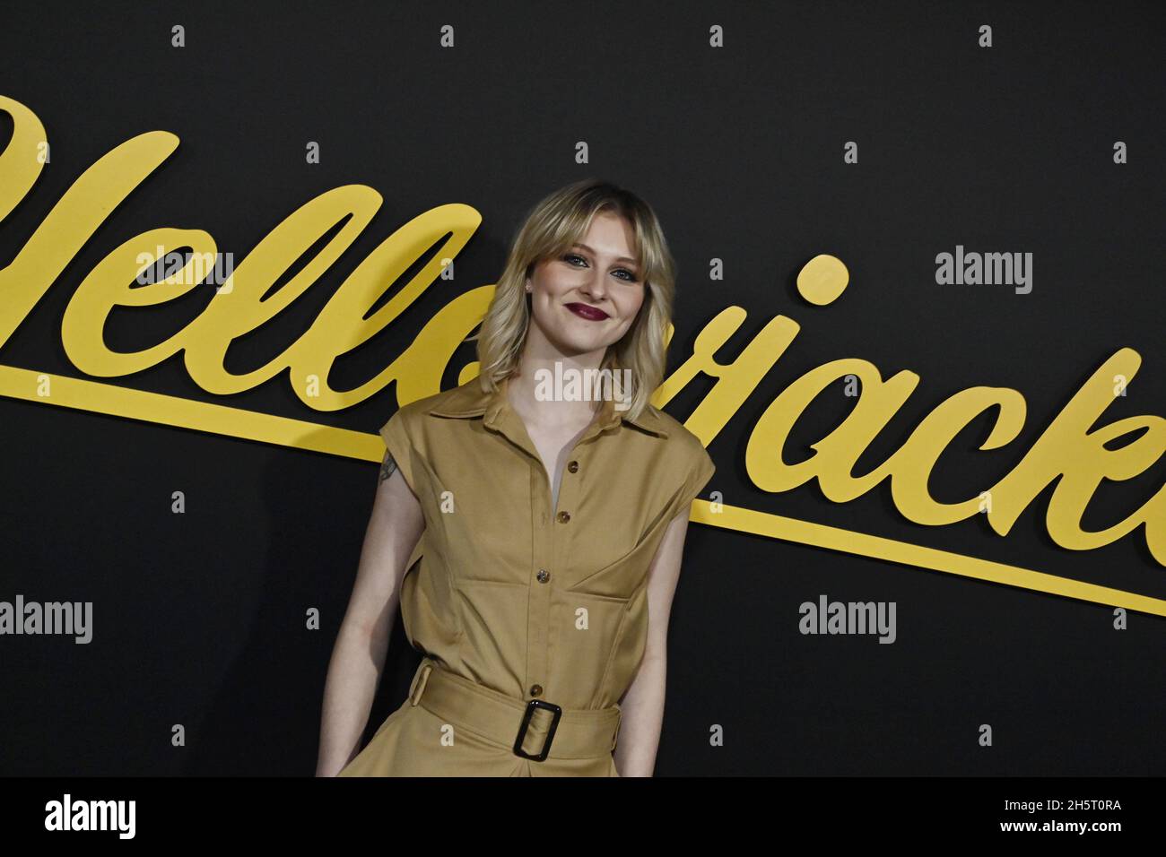 Los Angeles, United States. 11th Nov, 2021. Cast member Jane Widdop attends the premiere of Showtime's dramatic horror thriller TV series 'Yellowjackets' at the Hollywood Legion Post 43 in Los Angeles on Wednesday, November 10, 2021. Storyline: A team of wildly talented high school girls soccer players who become the (un)lucky survivors of a plane crash deep in the Ontario wilderness. Photo by Jim Ruymen/UPI Credit: UPI/Alamy Live News Stock Photo