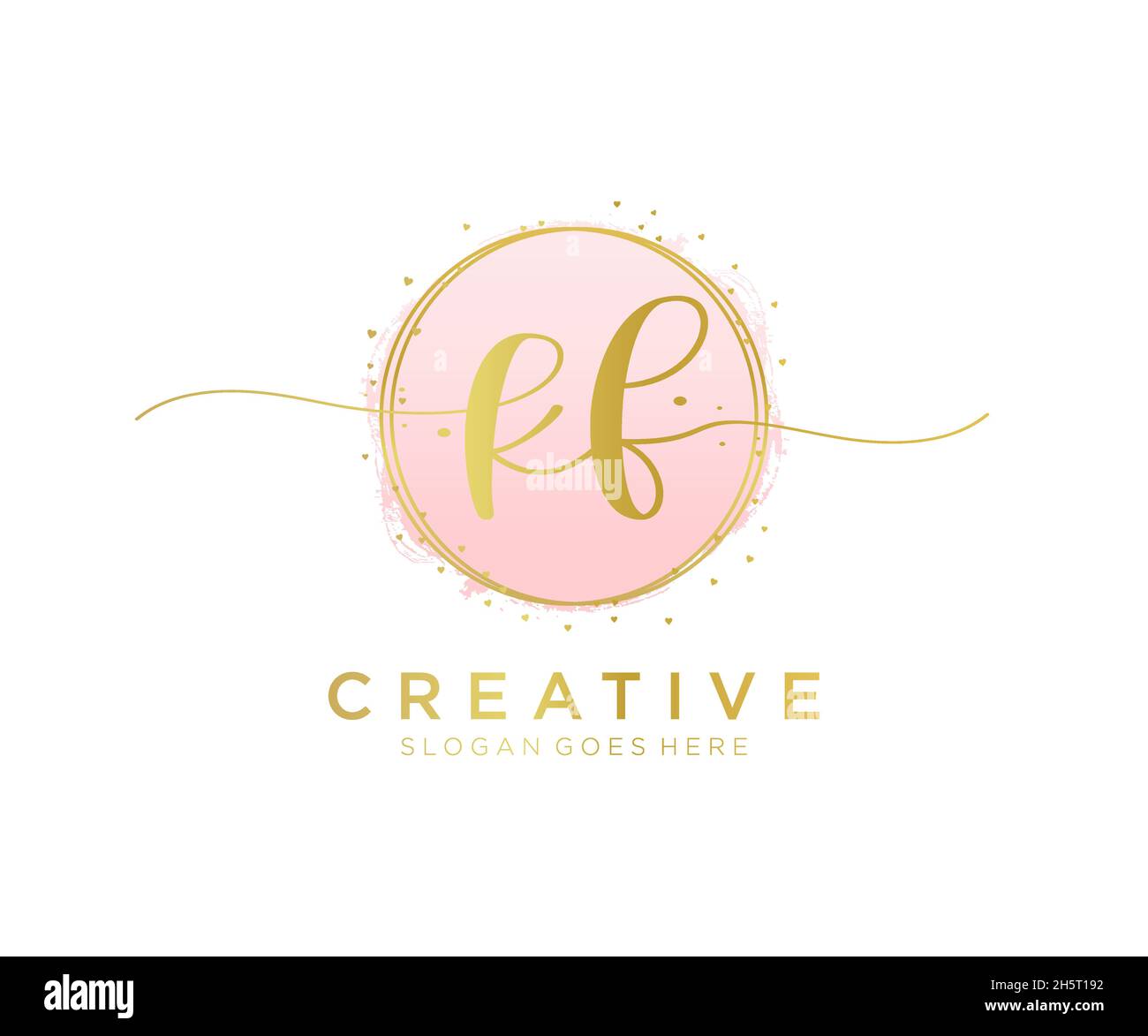 KF feminine logo. Usable for Nature, Salon, Spa, Cosmetic and Beauty ...