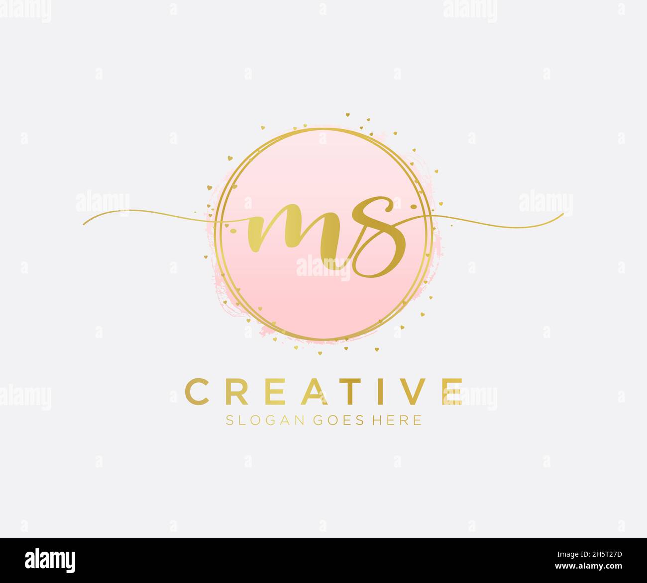 MS feminine logo. Usable for Nature, Salon, Spa, Cosmetic and Beauty Logos. Flat Vector Logo Design Template Element. Stock Vector