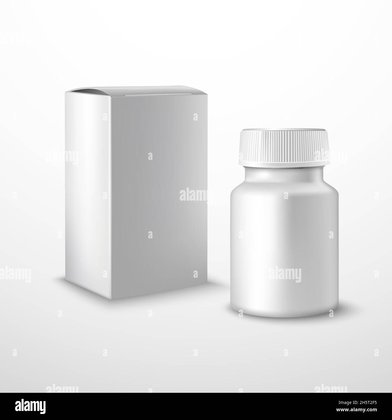 Blank medicine bottle with medical supplements realistic isolated on
