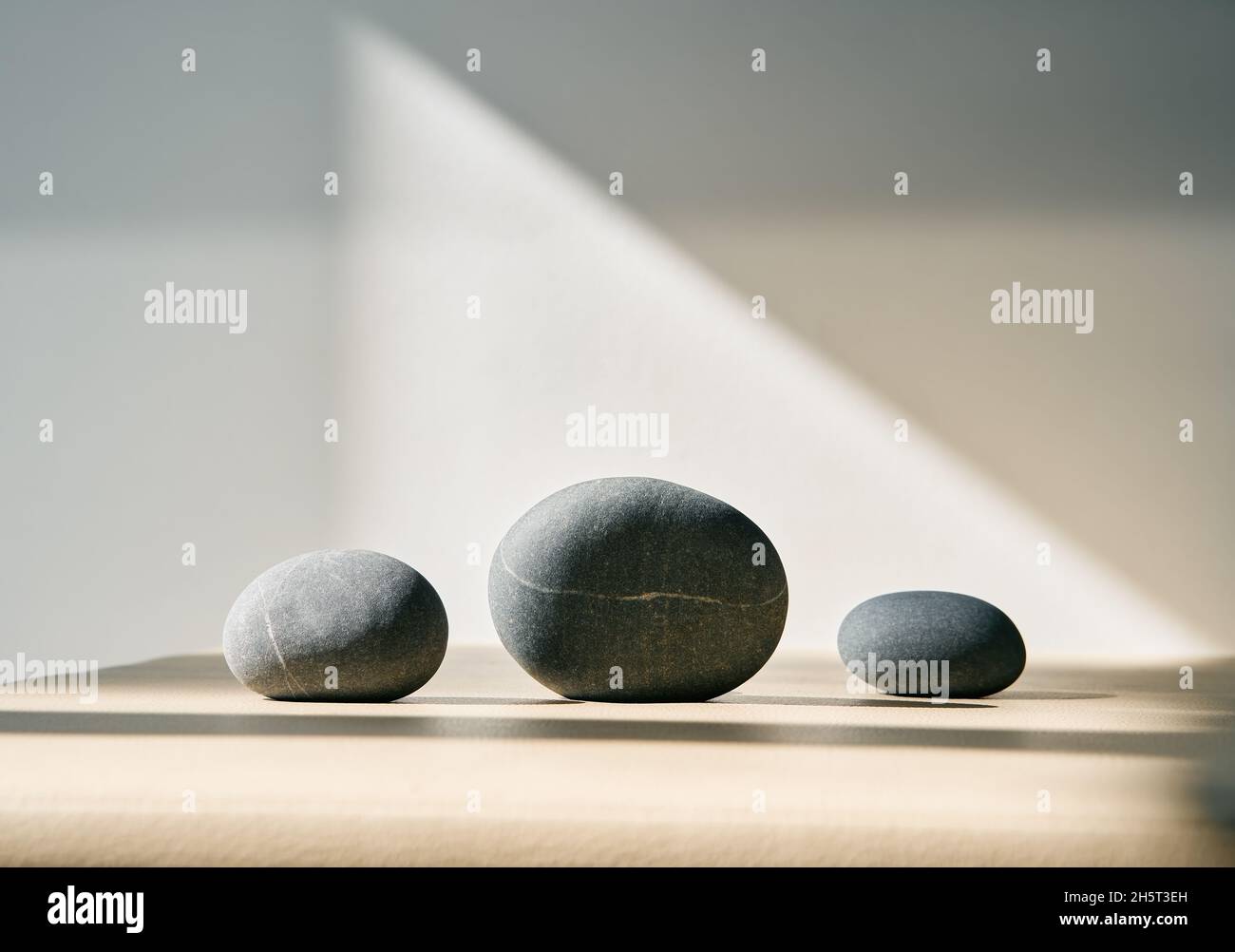 Sea pebbles composition. Trendy minimalist concept Stock Photo