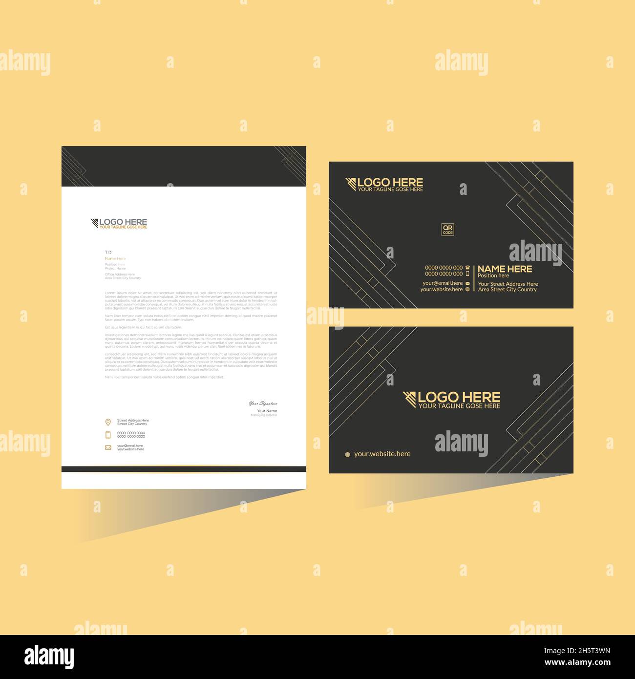 vector Letterhead and Business Card Design Stock Vector Image & Art - Alamy