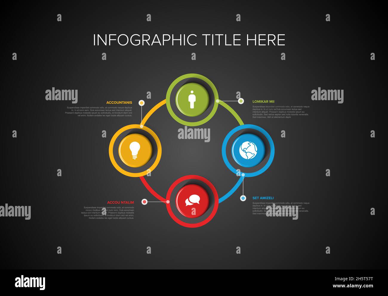 Vector multipurpose Infographic template with four elements options on ...