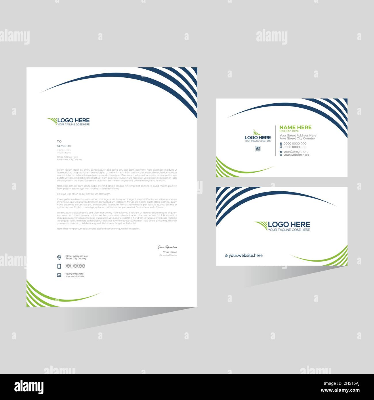 vector Letterhead and Business Card Design Stock Vector Image & Art - Alamy