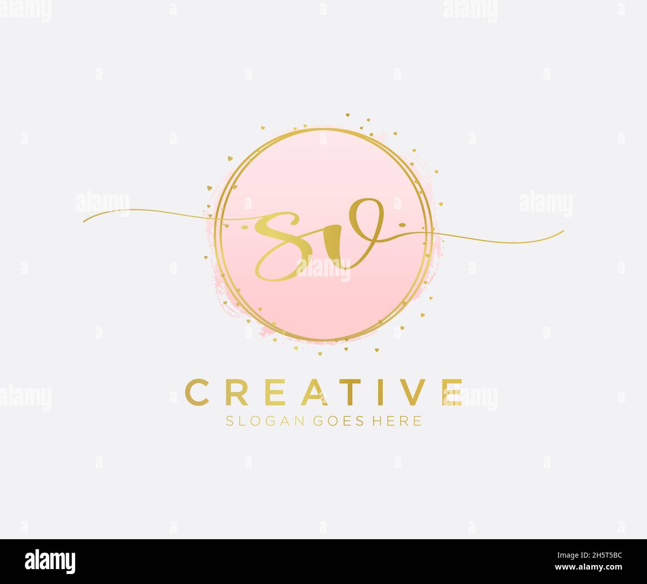 SV feminine logo. Usable for Nature, Salon, Spa, Cosmetic and 