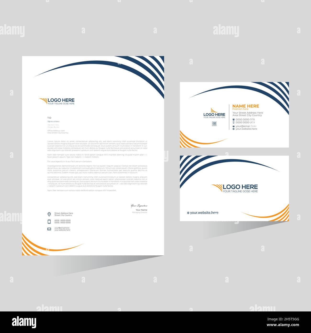 vector Letterhead and Business Card Design Stock Vector Image & Art - Alamy