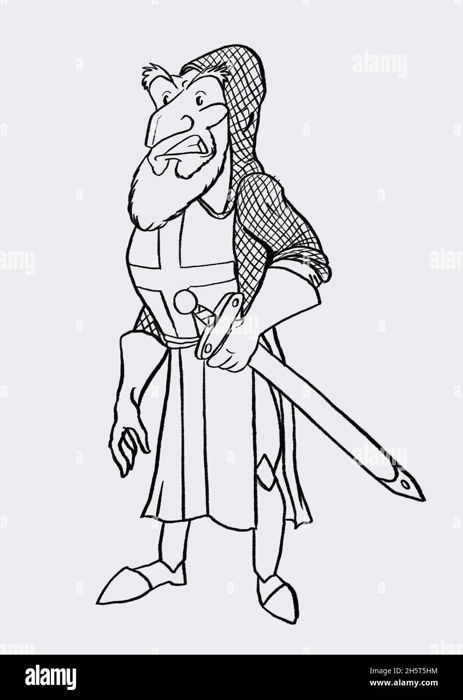 Templar Dc illustration of a templar cartoon character Stock Photo - Alamy