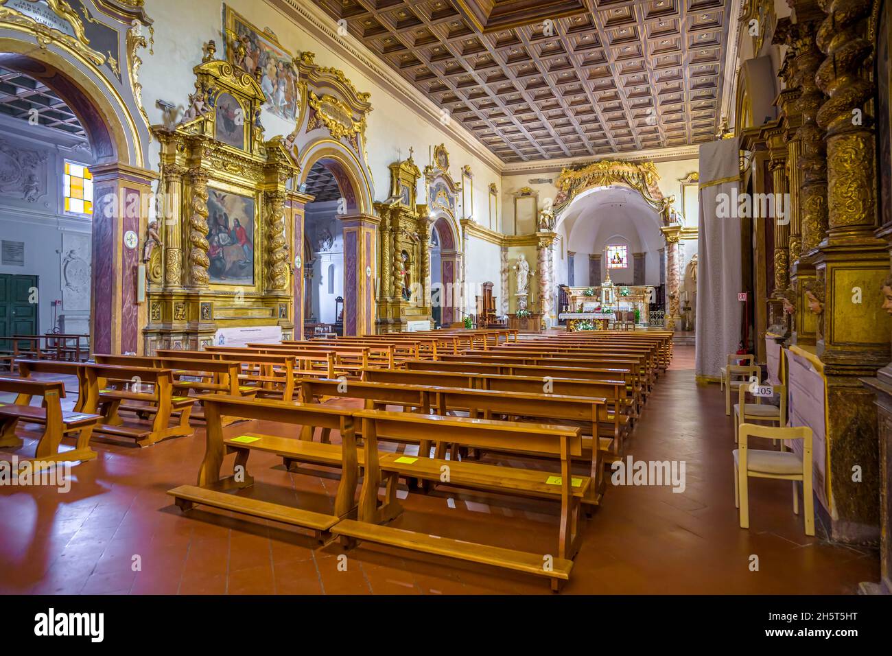The parish church of San Michele Arcangelo in old town of Citta Sant Angelo Stock Photo