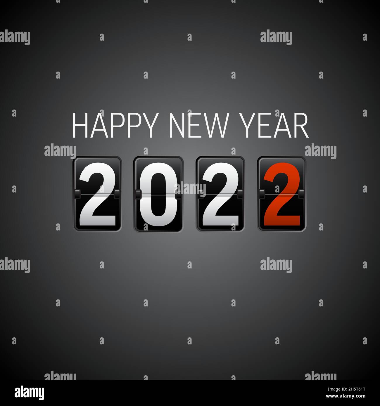 Vector Modern minimalistic Happy new year card 2022 with a big airport flip  letters numbers on dark background with red accent Stock Vector Image & Art  - Alamy