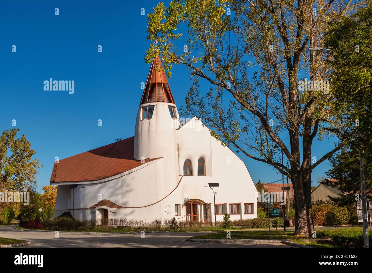 The Ecumenical Church in the centre of Hortobágy, Hortobagy National Park, Hungary Stock Photo