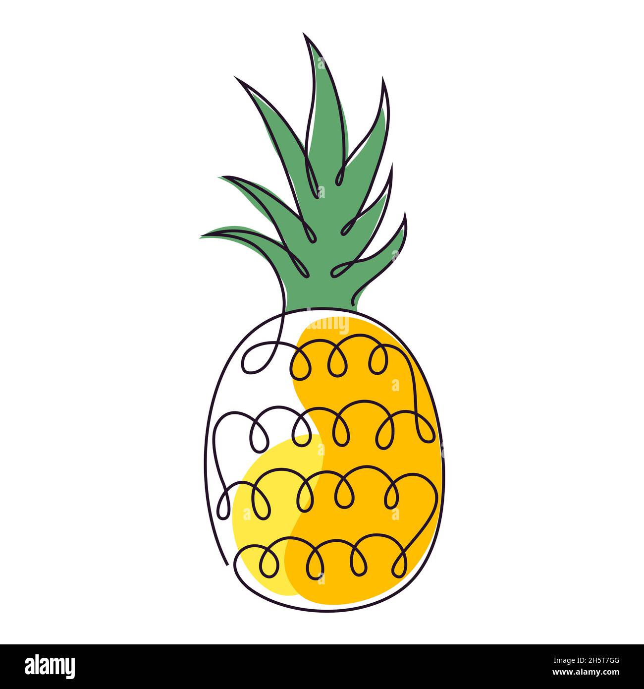 Pineapple icon in one line drawing style Stock Vector Image & Art Alamy
