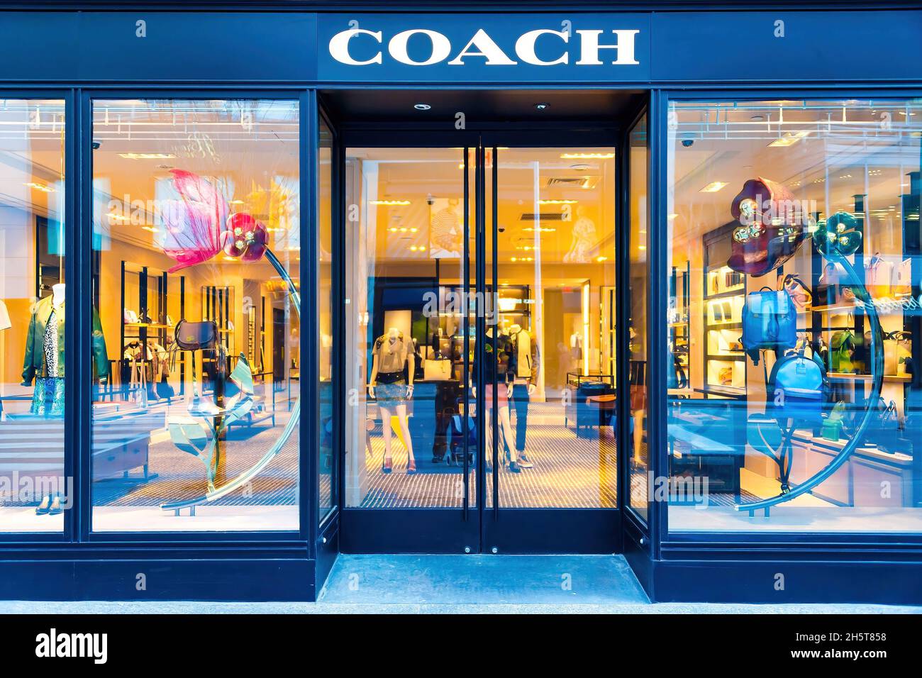 Entrance to a Coach store in the downtown district of Toronto Canada.Nov. 10 2021 Stock Photo Alamy