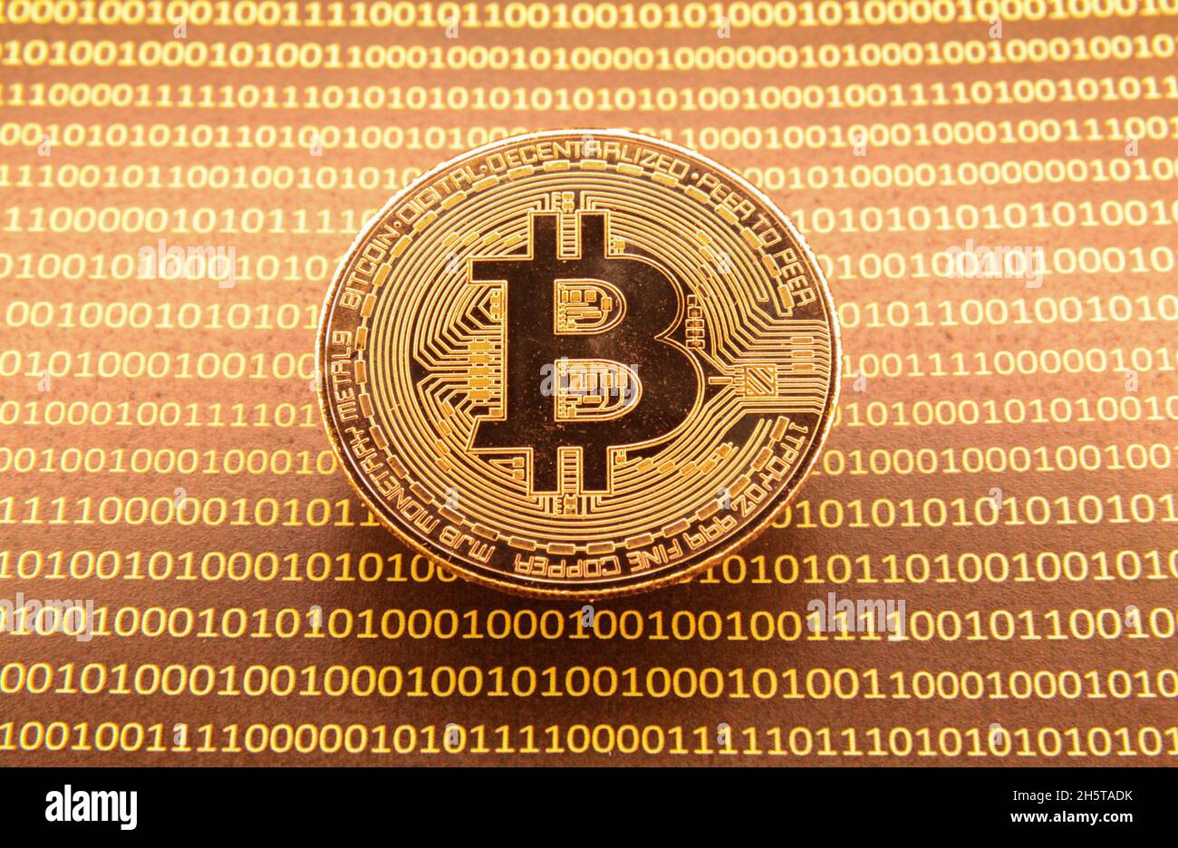 Bitcoin BTC coin digital crypto currency Stock Photo