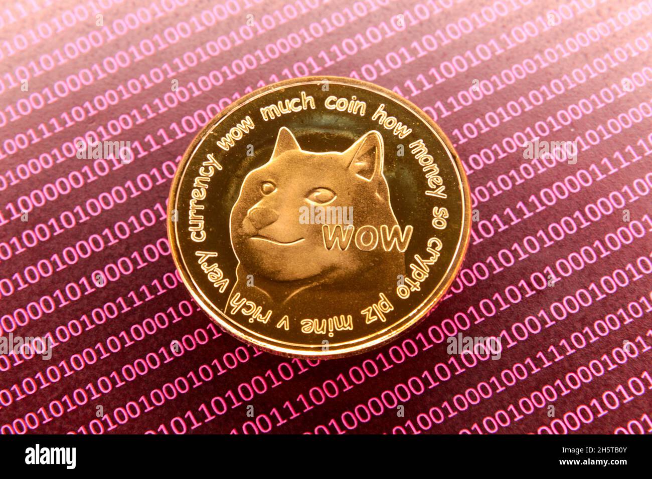 Dogecoin Doge coin digital crypto currency Stock Photo