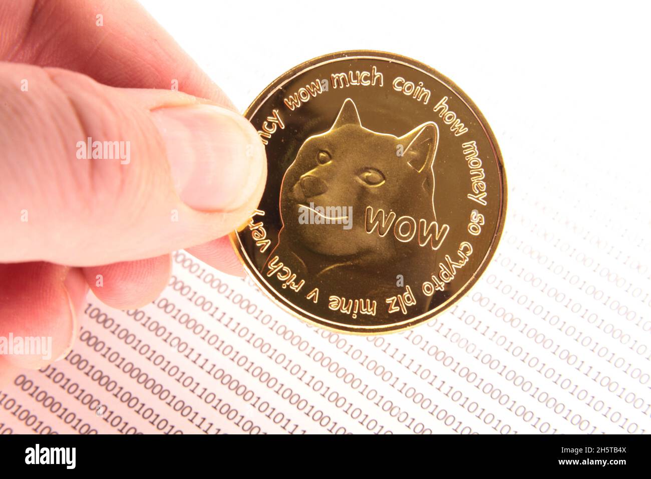 Dogecoin Doge coin digital crypto currency Stock Photo