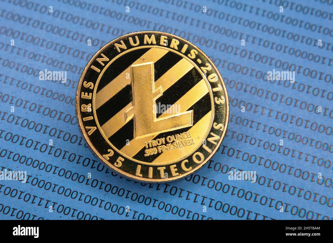 Litecoin LTC coin digital crypto currency Stock Photo