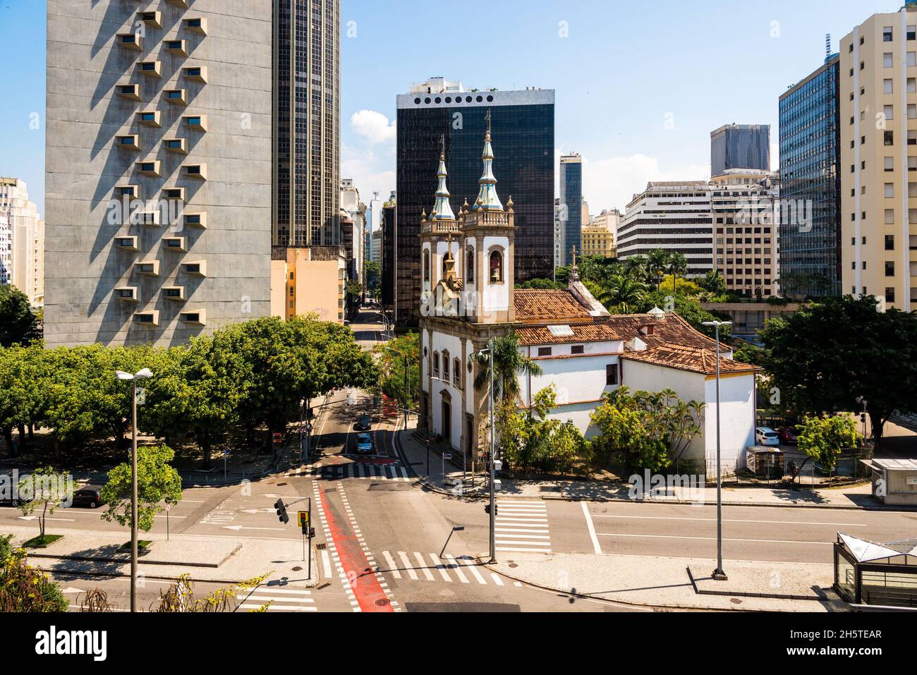 Catholic Santa Luzia Church in Rio de Janeiro City Downtown Stock Photo ...