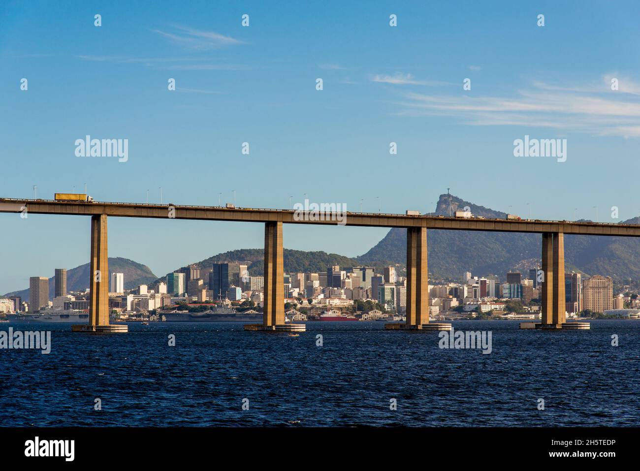 Rio - Niteroi Bridge Crossing Guanabara Bay and Rio de Janeiro City ...