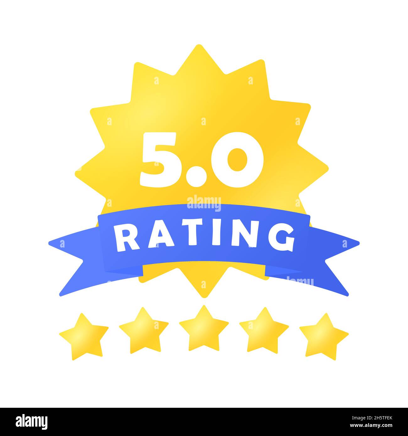 Quality rating stars. An emblem for a website or application for