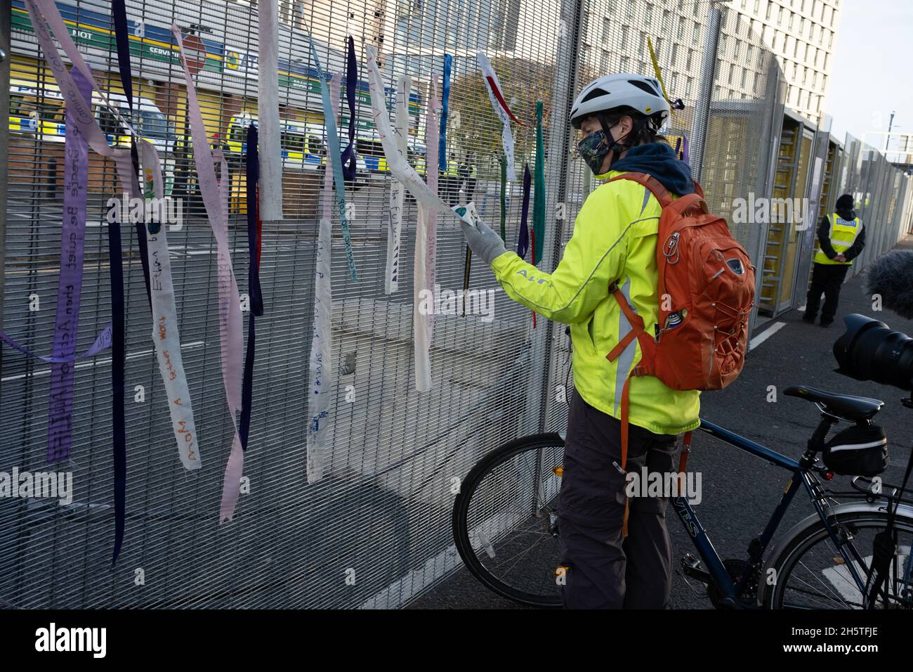 Glasgow, Scotland, UK. Protests at the entrance to the UN Climate Change Conference COP26 venue, in Glasgow, Scotland, on 11th November 2021. Photo: Jeremy Sutton-Hibbert/ Alamy Live News. Stock Photo