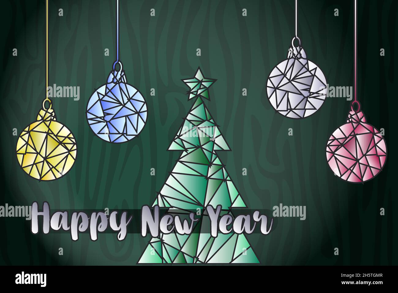 Multicolor New Year abstract background with metal gradient in contemporary low poly style Stock Vector