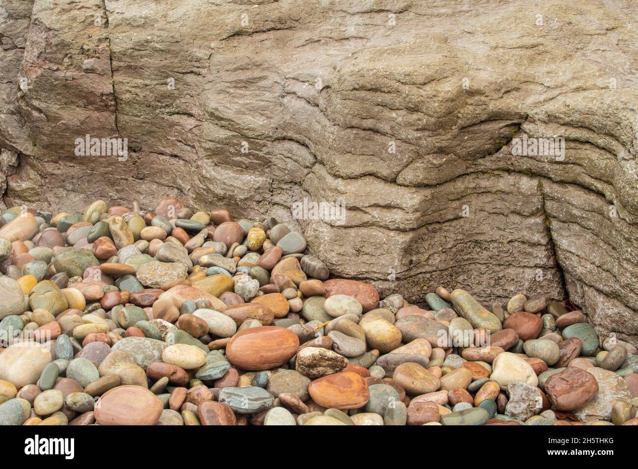Beach pebbles, Sheaves Cove, Newfoundland and Labrador NL, Canada Stock