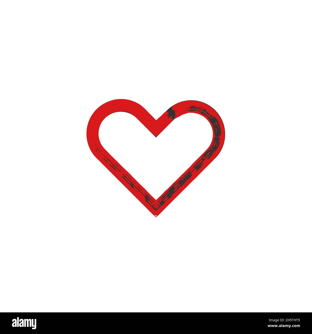 Painted brush heart shape, grunge vector heart. Stock Vector ...