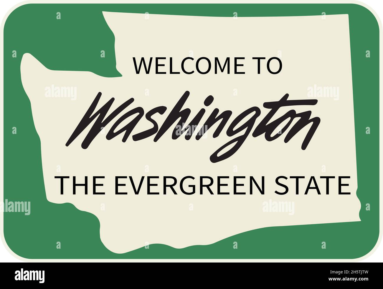 Welcome to Washington road sign Stock Vector