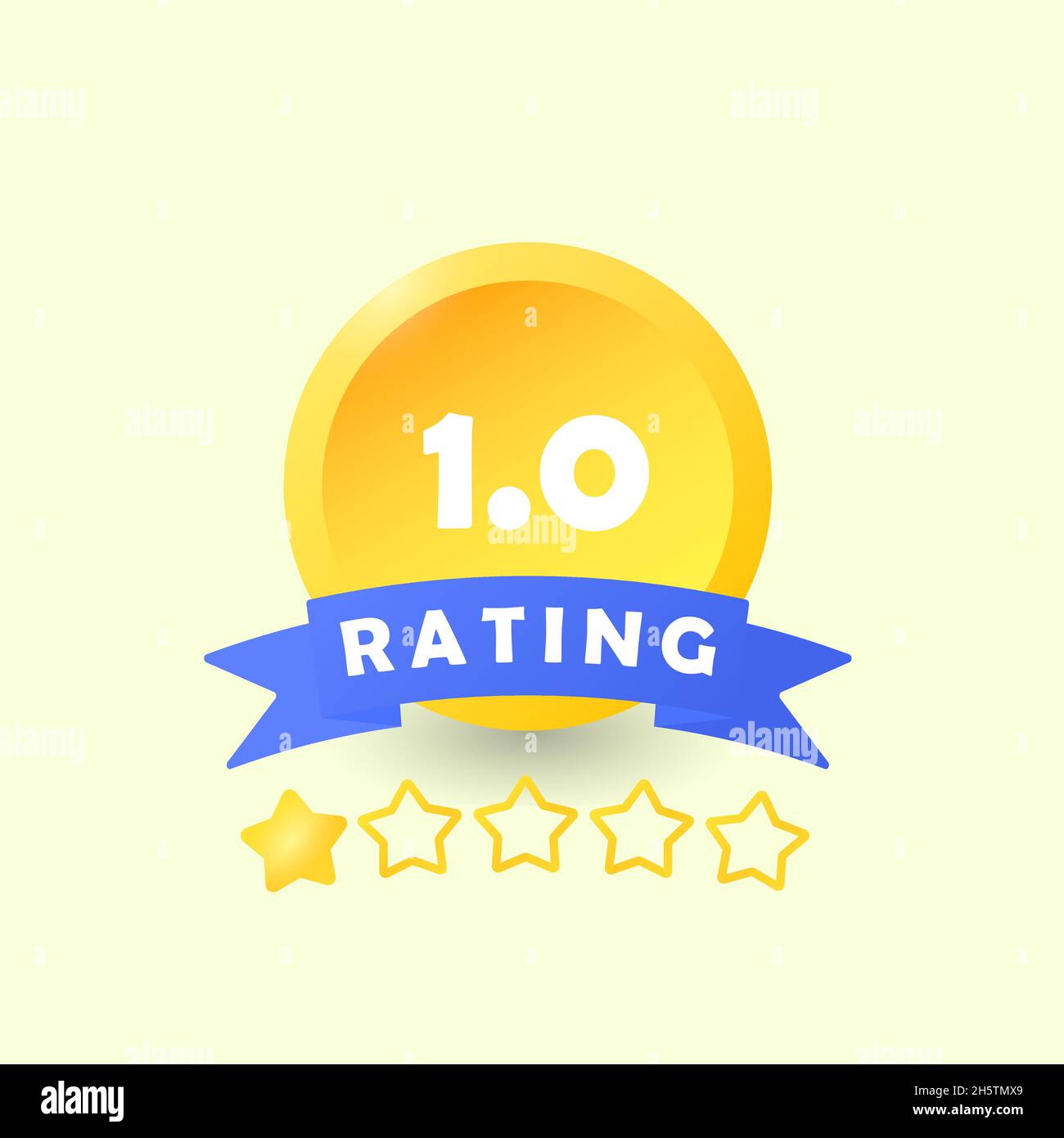 Quality rating stars. An emblem for a website or application for
