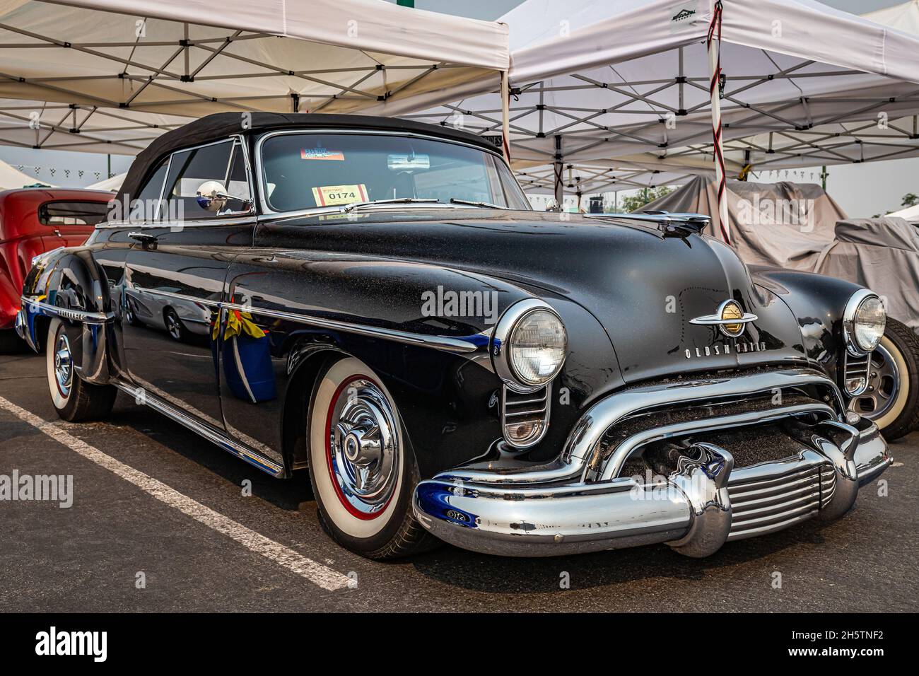 Reno, NV - August 6, 2021: 1950 Oldsmobile Rocket 88 Convertible at a local car show. Stock Photo