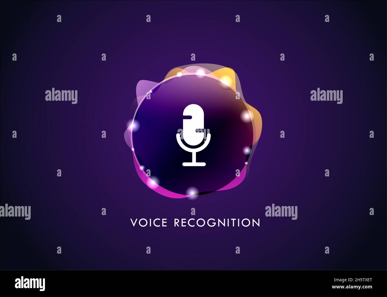 voice recognition concept flat vector illustration of sound symbol intelligent technologies Stock Vector