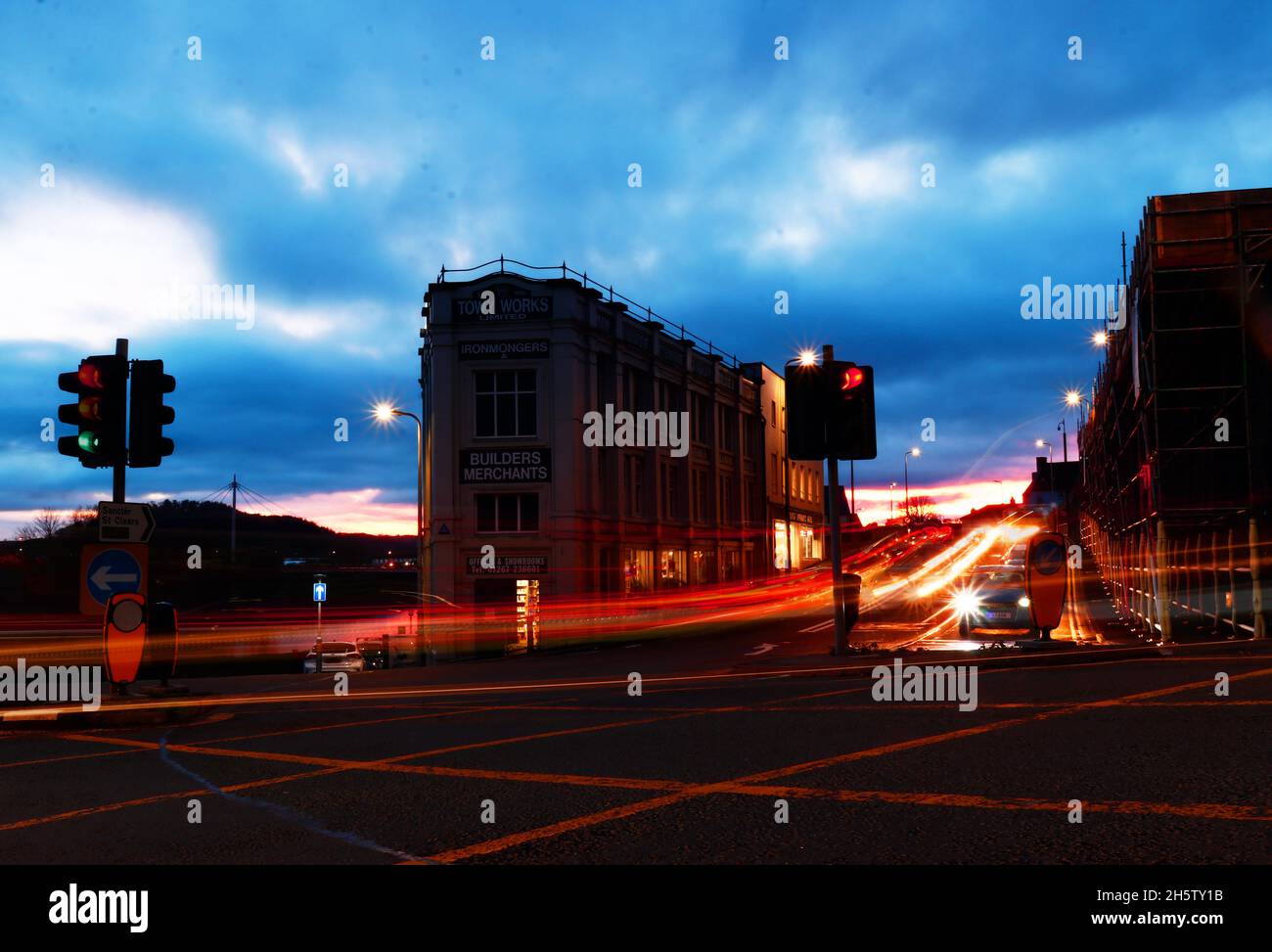 Carmarthen Night Stock Photo Alamy