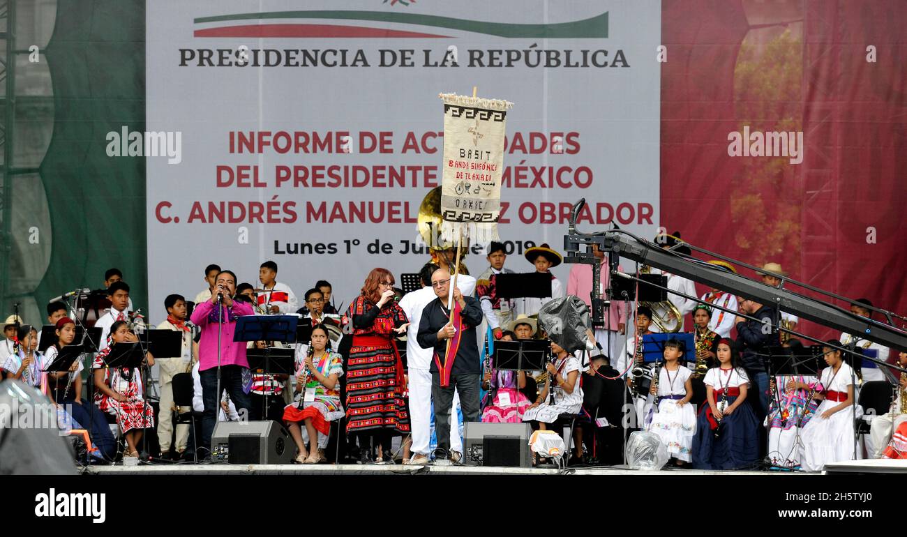 MÉXICO CITY, MÉXICO July 2019 Andres Manuel Lopez Obrador President of Mexico first government report On, 1 July 2019 in Mexico City, México. (Photo by Pedro Martin González Castillo/ NortePhoto Stock Photo