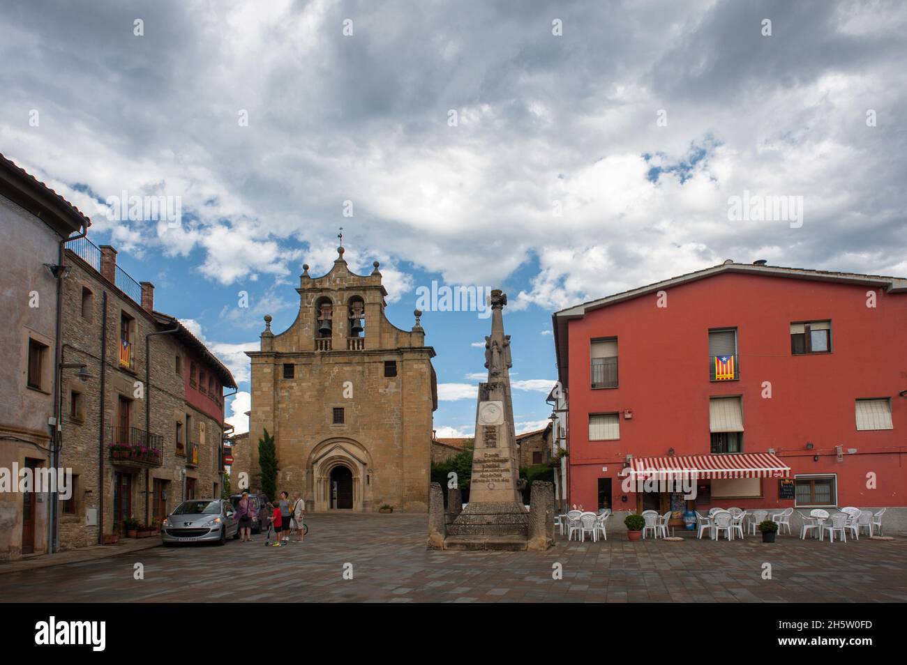 FOLGUEROLES, SPAIN - AUGUST 8 2021: Historic city centre. Stock Photo