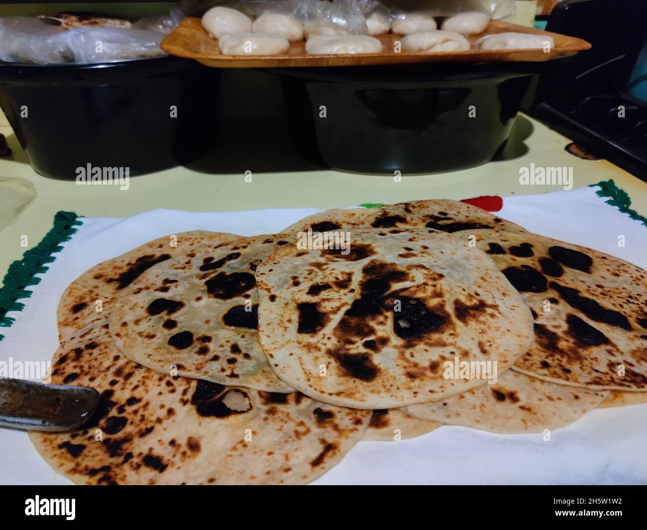 mexican authentic tortillas hand made detail Stock Photo Alamy