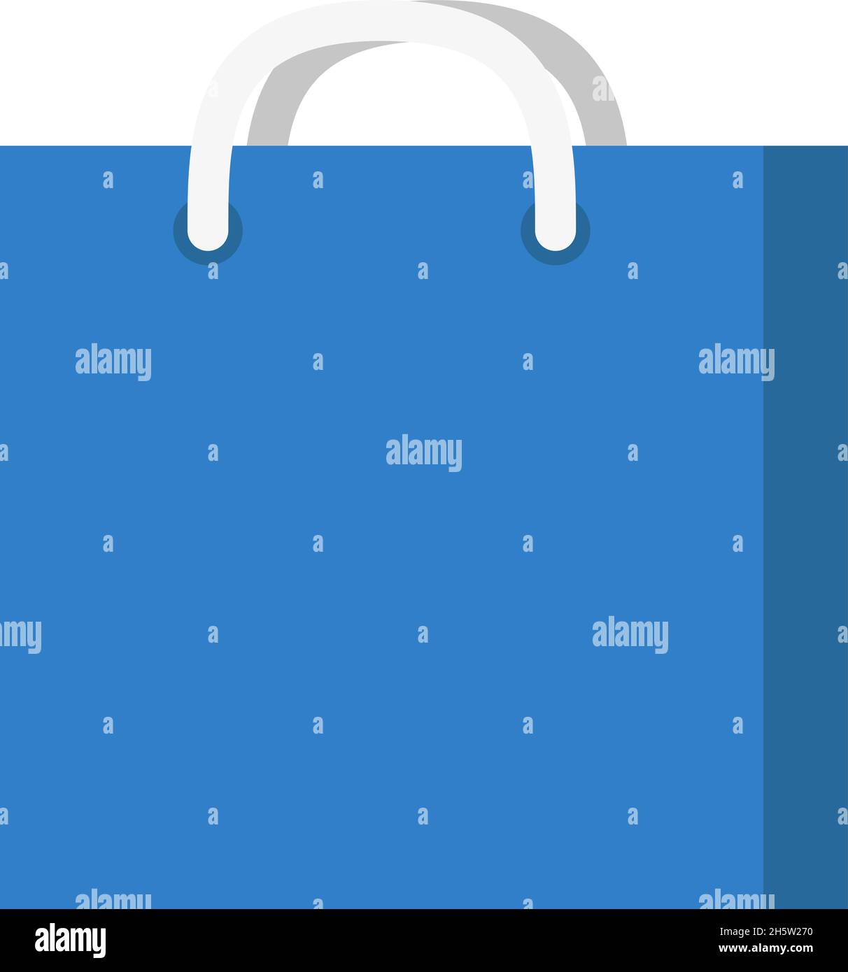 blue shopping bag in flat style on white background Stock Vector Image