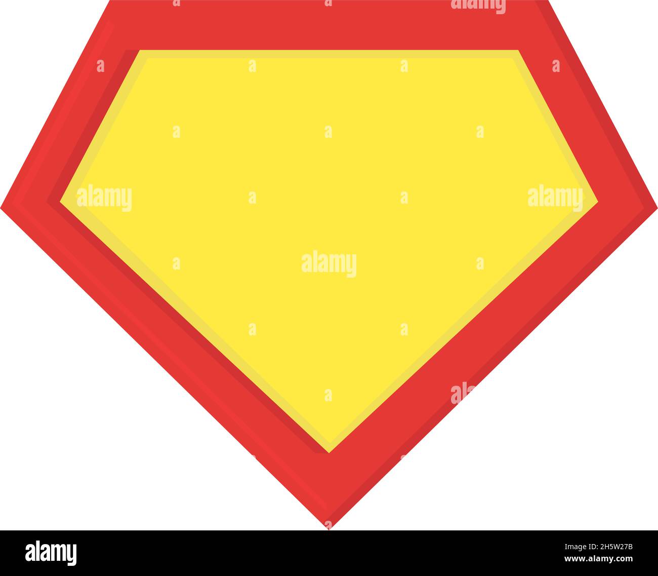 superhero logo yellow on white background, flat style Stock Vector