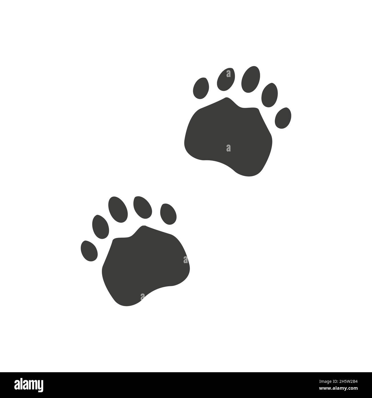 flat animal footprints icon on white background, vector Stock Vector