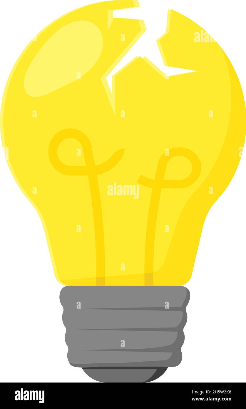 broken yellow light bulb in flat style, vector Stock Vector Image & Art Alamy