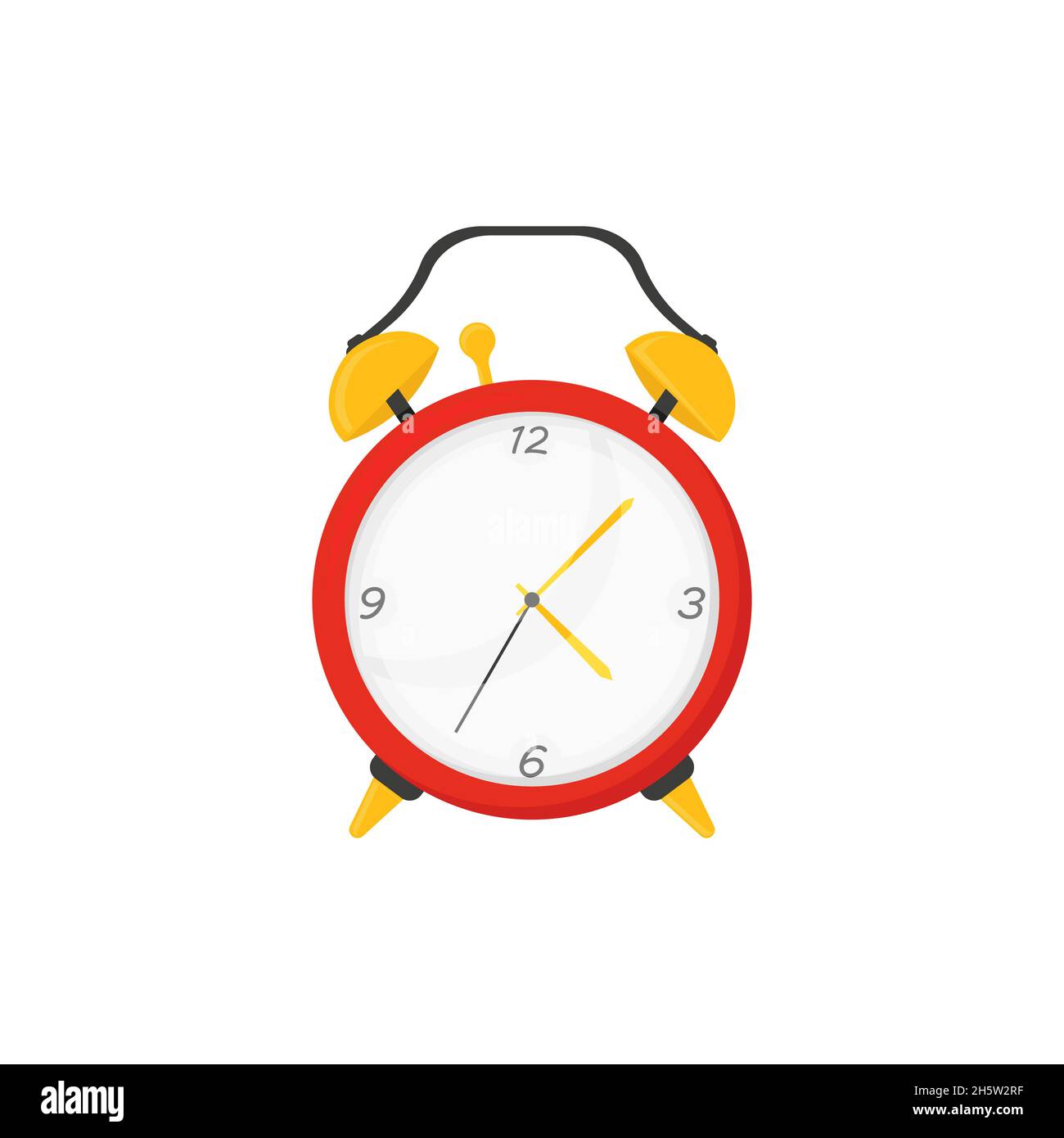 old alarm clock in flat style, white background Stock Vector Image & Art -  Alamy