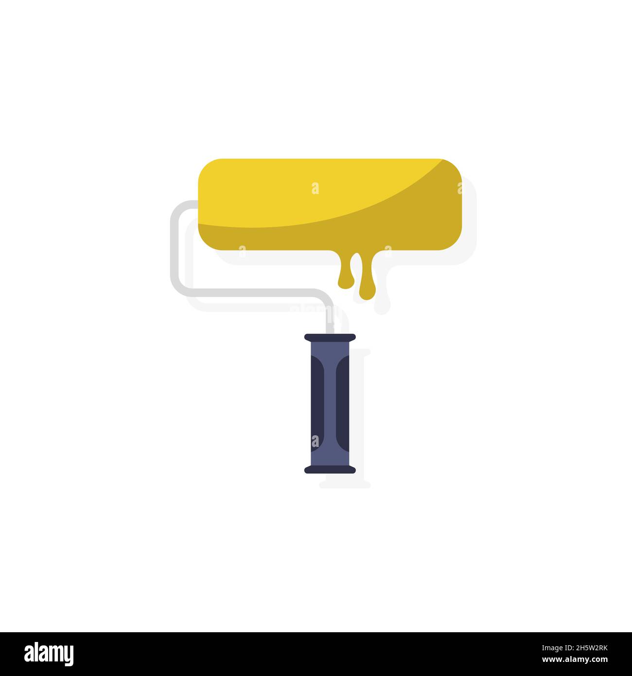paint roller flat circle icon with shadow, vector Stock Vector Image ...