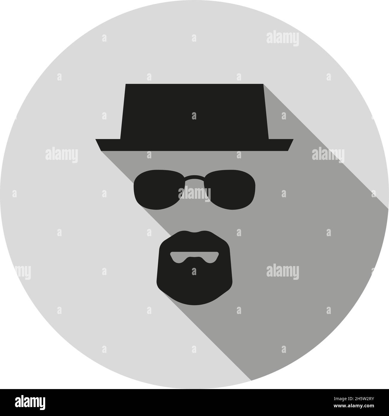 incognito mode, silhouette of man in glasses and hat Stock Vector