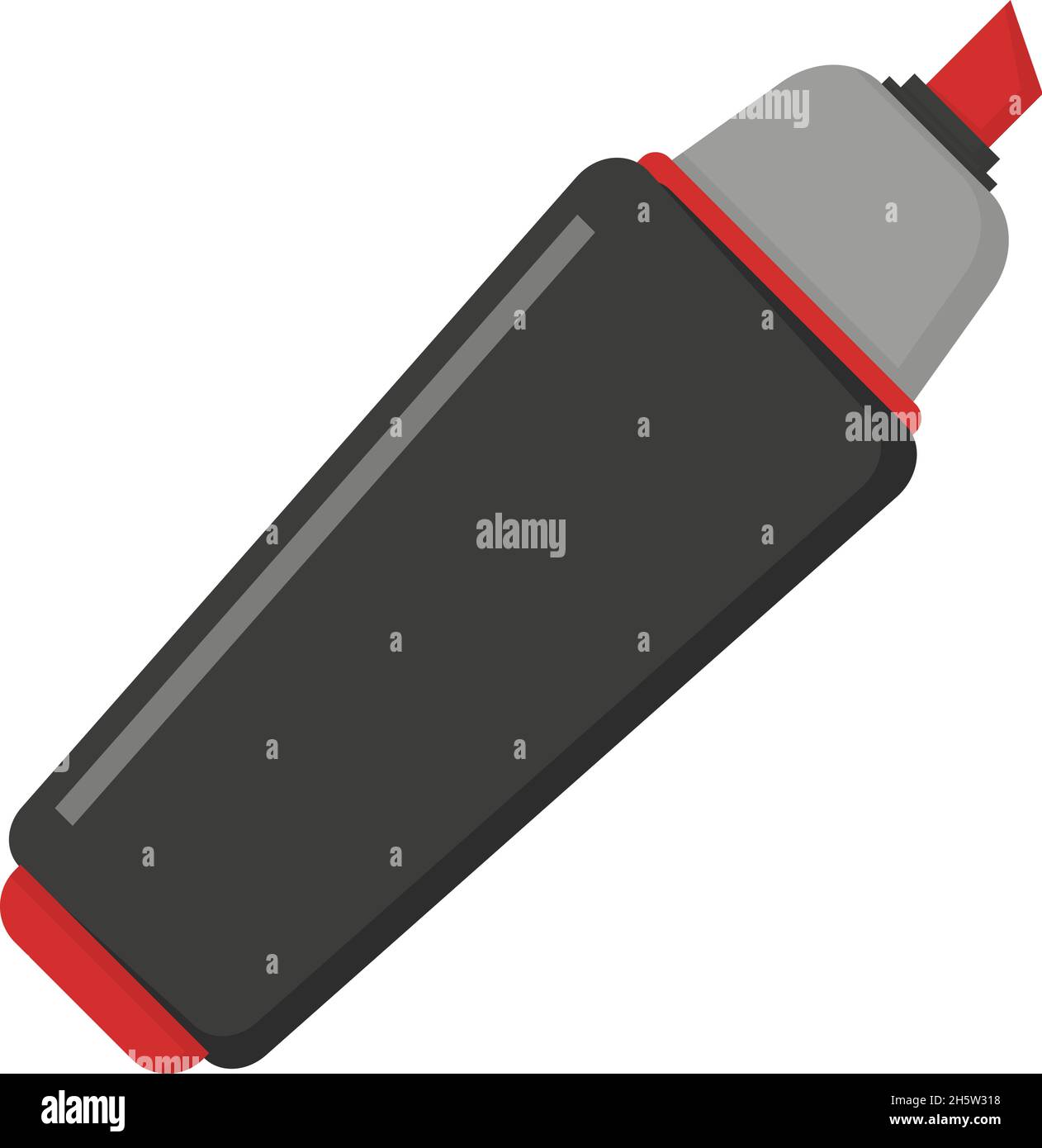 red marker highlighter in flat style, white background Stock Vector