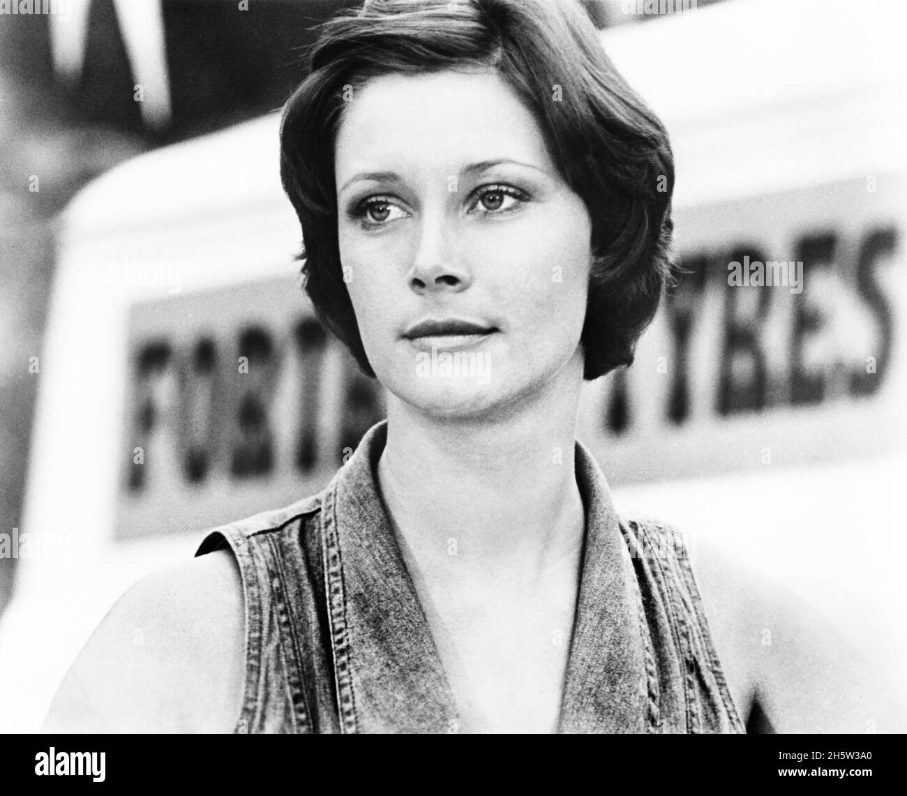 Wendy Hughes, head and shoulders Publicity Portrait for the Australian Film, 'Sidecar Racers', Universal Pictures, 1975 Stock Photo