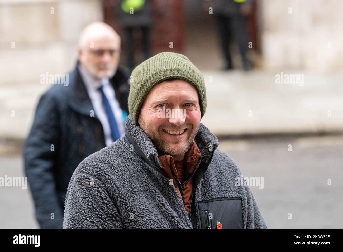 London, UK. 11th Nov, 2021. Richard Ratcliffe talks to the media following his meeting at the Foreign Commonwealth and development office in Whitehall London UK, Credit: Ian Davidson/Alamy Live News Stock Photo